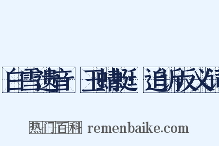 白雪遗音·玉蜻蜓·追诉反义词是什么意思的图片